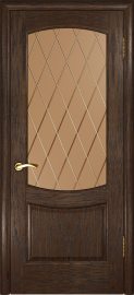 Изображение товара Межкомнатная шпонированная дверь Luxor Лаура 2 Мореный дуб остекленная